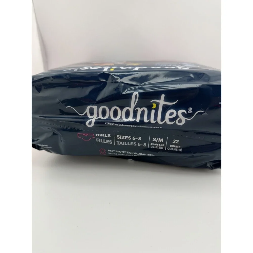 Goodnites Girls' Nighttime Bedwetting Underwear - S/M. 22ct Pack Of 2